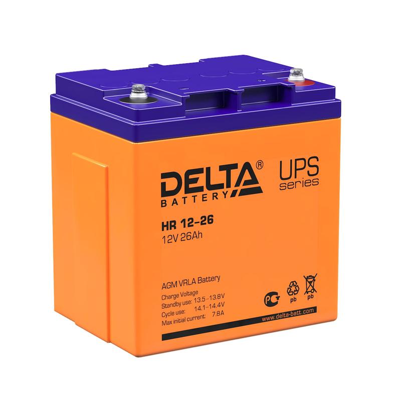 Аккумулятор 12В 26А.ч HR 12-26 Delta 4614010180003