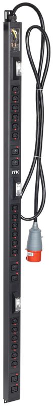 Блок распределения питания BASE PDU PV1113 38U 3ф 32А 18C13 6C19 3м IEC60309 ITK BS-PV42-18C13-06C19-13