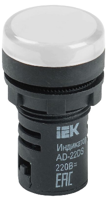 Лампа светосигнальная AD16DS d16мм 230В AC бел. KARAT IEK BLS10-ADDS-230-K01-16