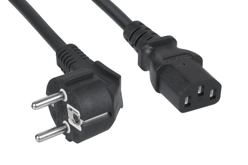 Кабель питания компьютера PC-186-VDE-0.6M Schuko+C13 3х0.75 0.6м Cabeus 9013c
