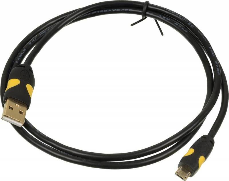Кабель 2А Smooth Connector micro USB B (m) USB A(m) 1м черн. 326755