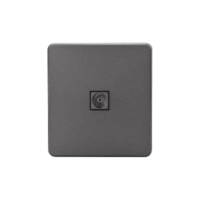 Розетка телевизионная TV СП ROUND MIELE титан Kranz KR-78-0723-2