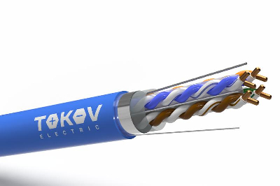 Кабель витая пара F/UTP 4х2х23AWG(0.57мм) кат.6 нг(А)-HF (LSZH) indoor Fluked tested 305м (м) PRO TOKOV ELECTRIC TKP-C08-F/UTP-42-6-305-LSZH