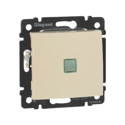 Выключатель 1-кл. 1п 1мод. СП Valena 10А IP31 250В с зел. индикацией механизм сл. кость IEK 774310