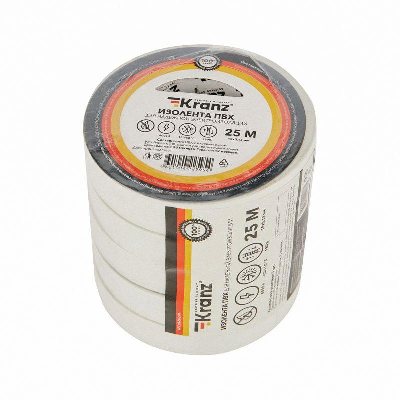 Изолента ПВХ 0.13х15мм 25м бел. Kranz KR-09-2101