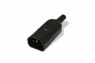 Разъем CON-IEC320C14 IEC 60320 C14 220В 10А на кабель (плоские выступающие штыревые контакты в пласт. обрамлении) Hyperline 47998