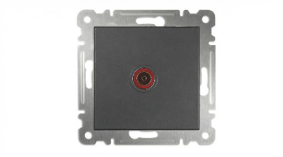 Розетка телевизионная проходная TV СП Karea 16А IP20 механизм дым. металлик Makel 57050007
