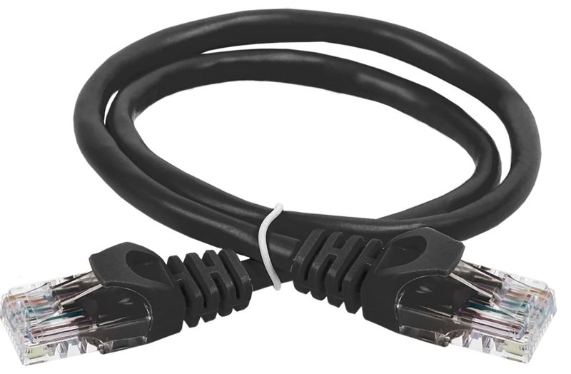 Патч-корд кат.5E UTP 1м черн. ITK PC09-C5EU-1M