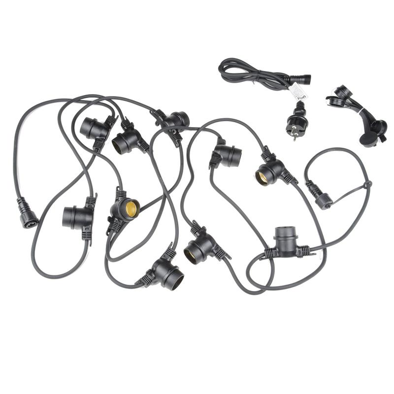 Гирлянда UDL-K121 10/E27/5M 5C IP65 BLACK BELT-LIGHT Белт-лайт 5м+1.5м сетевой шнур 10 патронов E27 шаг 50см 5 заглушек черн. Uniel UL-00007150