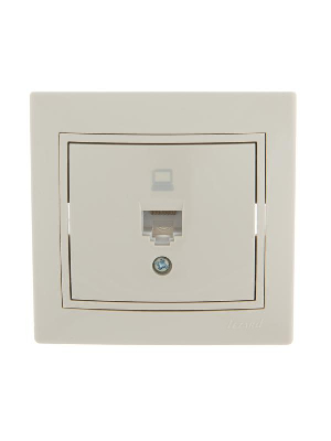 Розетка компьютерная 1-м СП Mira RJ45 крем./крем.. LEZARD 701-0303-139