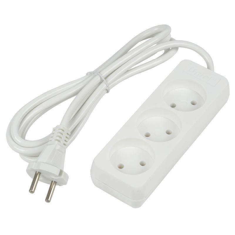 Удлинитель 3х1.5м без заземл. 10А Ultra S-CU3-15 WHITE бел. Uniel UL-00009979
