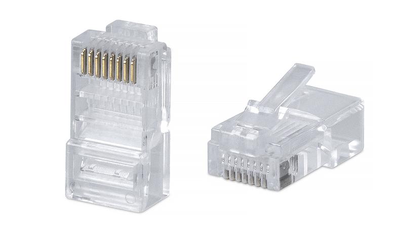 Коннектор RJ45 8P8C-FC под витую пару кат.5E быстрой установки универс. для ОЖ и МЖ кабеля для проводников с толщ. по изоляции до 1.05мм Cabeus 10794c