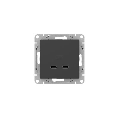 Розетка 2-м СП Эпика USB-C механизм черн. EKF UP1-SOB-2USBC