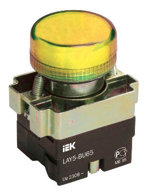 Индикатор светосигнальный LAY5-BU65 d22мм 230В желт. KARAT IEK BLS50-BU-K05
