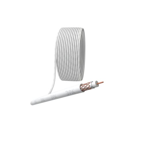 Кабель коаксиальный RG-6U Cu/(оплетка Cu 64%) PVC 75Ом бел. 100м R-64-PVC100 Эра Б0044603
