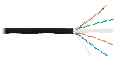 Кабель U/UTP кат.6 (класс E) 4 пары 23 AWG (0.55мм) тест по ISO/IEC 250МГц ОЖ BC чистая медь внутр./внешн. LSZH -40С нг(А)-HFLTx черн. (уп.305м) NIKOLAN NKL 4140C-BK