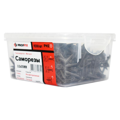 Саморез усиленный гипсокартон-металл 3.5х35 (TWN) (контейнер) (уп.500шт) Tech-Krep PRO/Zitar 146475