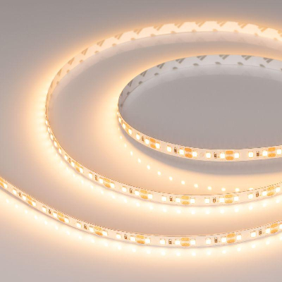 Лента светодиодная RT-A120-8mm 12V Warm 2400К 9.6Вт/м IP20 2835 (уп.5м) Arlight 018091(2)