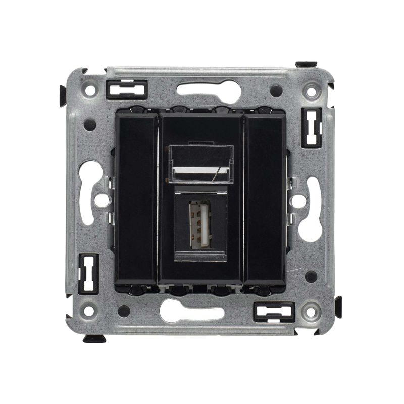 Розетка USB 2.0 1-м СП Avanti "Черный квадрат" тип А-А DKC 4402403