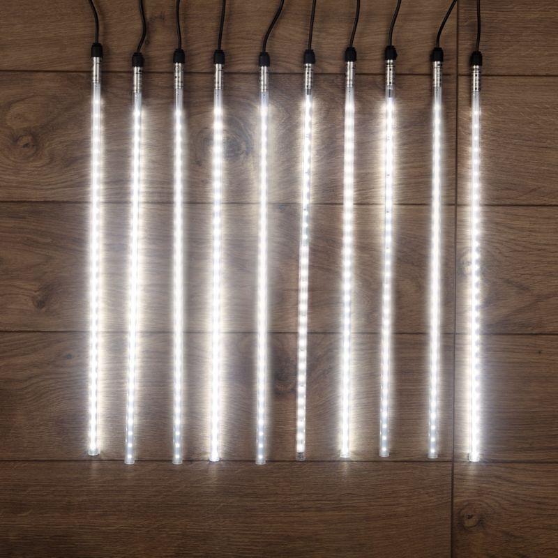 Гирлянда светодиодная "Тающие сосульки" 10шт х 50см шаг 100см 600LED бел. 36Вт 24В IP65 соединяемая Neon-Night 256-426