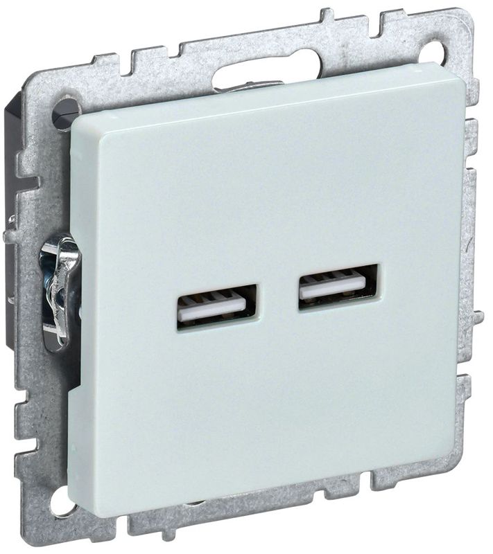 Розетка BRITE USB A+A 3.1А РЮ10-1-БрЖ механизм жемчуж. IEK BR-U21-D31-K36