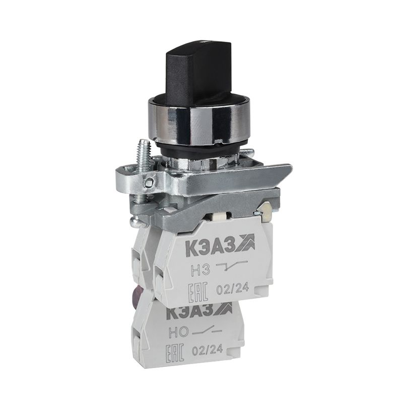 Переключатель КПЕ1111РС 1но+1нз ручка фикс 2поз IP40 черн. КЭАЗ 271788