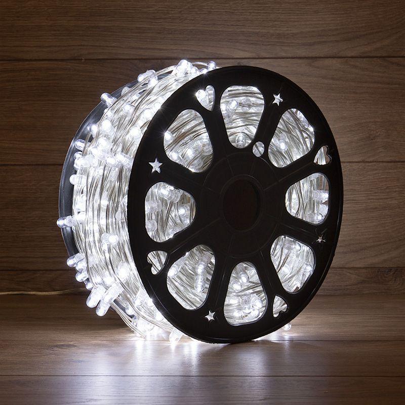Гирлянда светодиодная "LED ClipLight" шаг 15см 665LED бел. 80Вт 12В IP65 провод ПВХ прозр. (уп.100м) Neon-Night 325-155