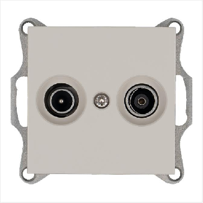 Розетка телевизионная оконечная TV + FM 2-м Ф9.5мм механизм тауп Jasmart G6204T