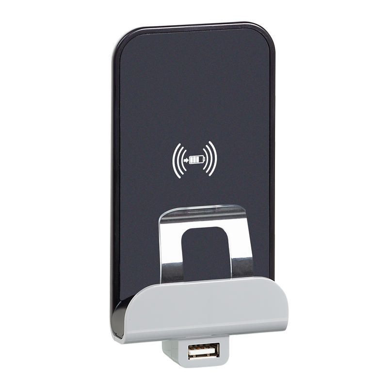 Устройство зарядное беспроводное Etika Qi 1А с дополнит. разъемом USB A 5В 2.4А бел. IEK 672237