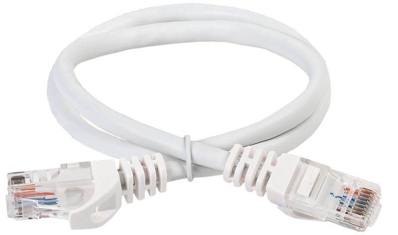 Патч-корд кат.5E UTP 1м бел. ITK PC08-C5EU-1M
