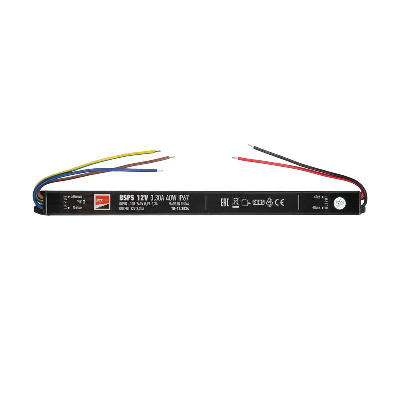 Блок питания для светодиод. ленты BSPS 40Вт 3.3А 12В IP67 влагозащ. метал. JazzWay 3329266A